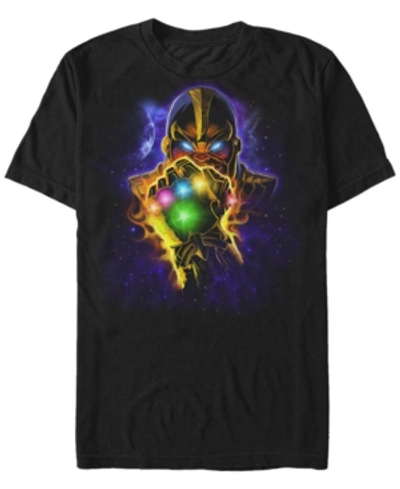 Marvel Men's Comic Collection Starry Thanos Fist Short Sleeve T-shirt In Black