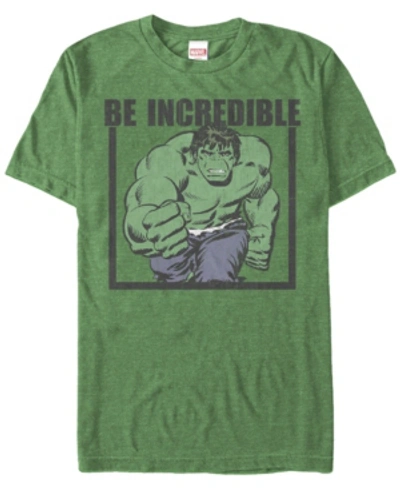 Marvel Men's Comic Collection Classic The Hulk Be Incredible Short Sleeve T-shirt In Kelly Heat