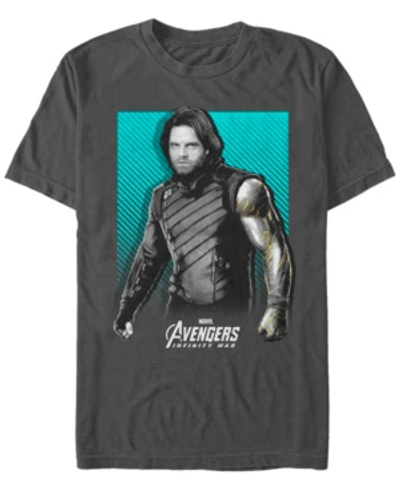 Marvel Men's Avengers Infinity War Bucky War Pose Short Sleeve T-shirt In Charcoal