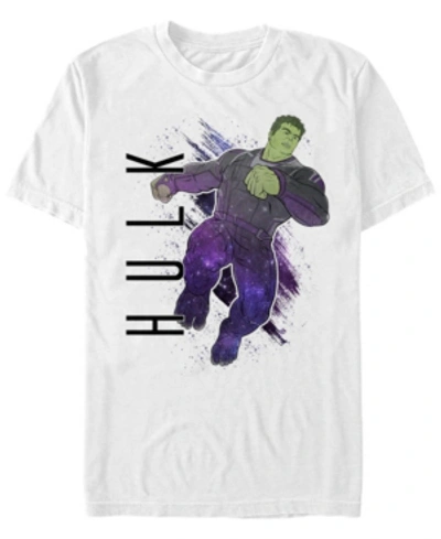 Marvel Men's Avengers Galaxy Painted Hulk Short Sleeve T-shirt In White