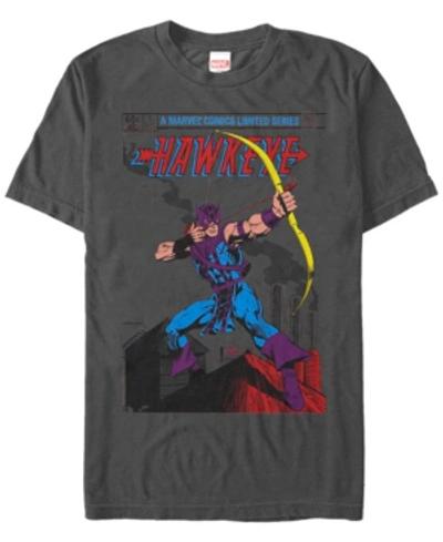 Marvel Men's Comic Collection Classic Comic Style Hawkeye Short Sleeve T-shirt In Charcoal