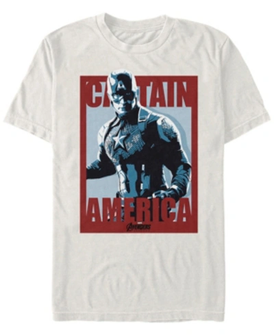 Marvel Men's Avengers Endgame Captain America Red Poster Short Sleeve T-shirt In Natural