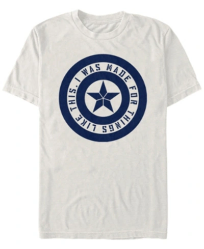 Marvel Men's Captain America I Was Made For This Shield Inspiration Short Sleeve T-shirt In Natural