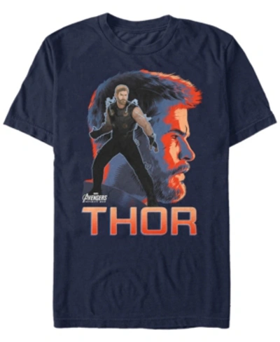 Marvel Men's Avengers Infinity War The Asgardian Thor Pop Art Posed Profile Short Sleeve T-shirt In Navy