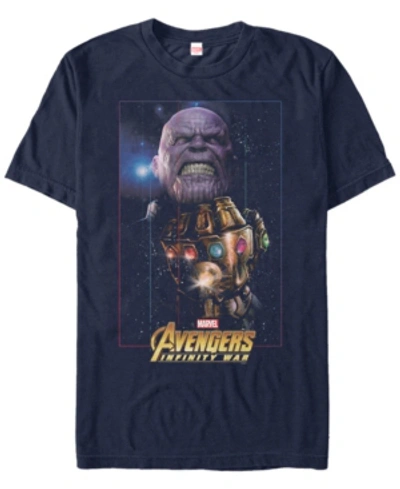 Marvel Men's Avengers Infinity War Thanos Fierce Power Of The Gauntlet Short Sleeve T-shirt In Navy