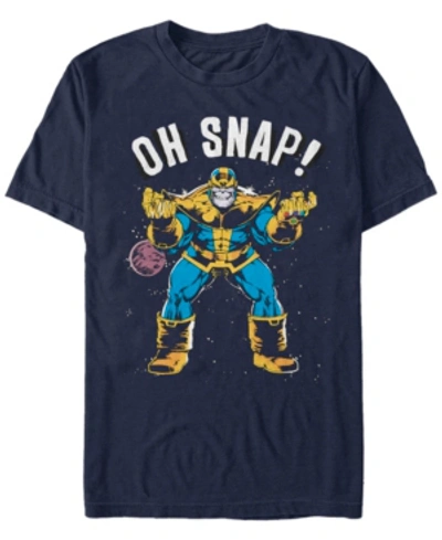 Marvel Men's Comic Collection Thanos Oh Snap Short Sleeve T-shirt In Navy