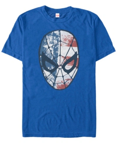 Marvel Men's Comic Collection Patriotic Spider-man Short Sleeve T-shirt In Royal
