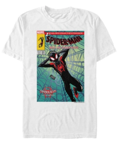 Marvel Men's Spider-man Into The Spiderverse Comic Style Spidey Chill Time Short Sleeve T-shirt In White