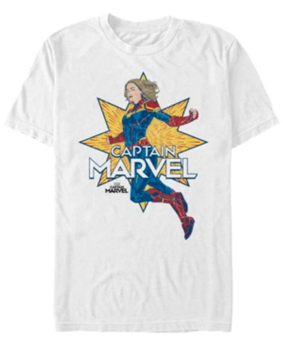 Marvel Men's Captain  Star Power Short Sleeve T-shirt In White