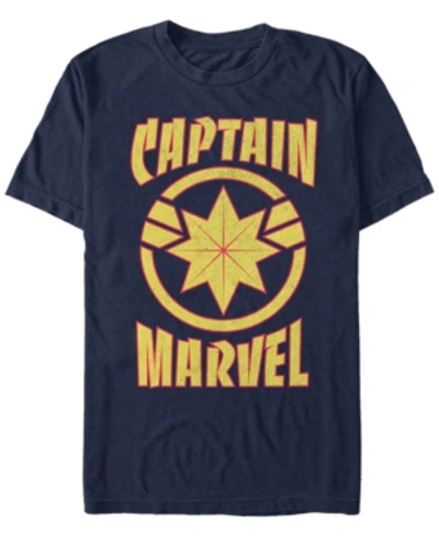 Marvel Men's Captain  Retro Captain  Emblem Short Sleeve T-shirt In Navy