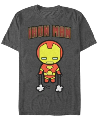 Marvel Men's Comic Collection Kawaii Iron Man Short Sleeve T-shirt In Charcoal H