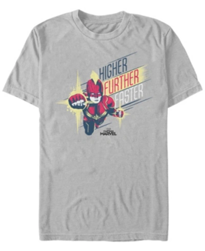 Marvel Men's Captain  Higher, Further, Faster Captain Short Sleeve T-shirt In Silver