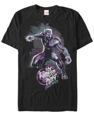 Marvel Men's Black Panther Geometric Warrior King Short Sleeve T-shirt