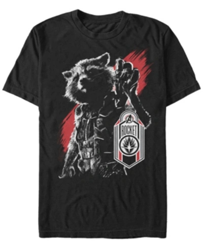 Marvel Men's Guardians Of The Galaxy Rocket Tag Short Sleeve T-shirt In Black