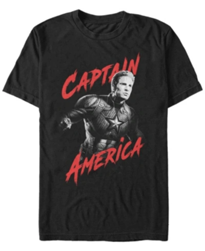 Marvel Men's Captain America High Contrast Captain America Short Sleeve T-shirt In Black