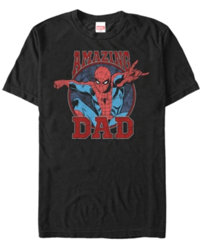 Marvel Men's Comic Collection Spider-man Amazing Dad Short Sleeve T-shirt In Black