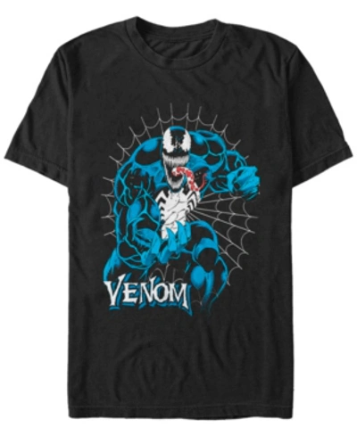 Marvel Men's Comic Collection Venom Webbed Action Pose Short Sleeve T-shirt In Black