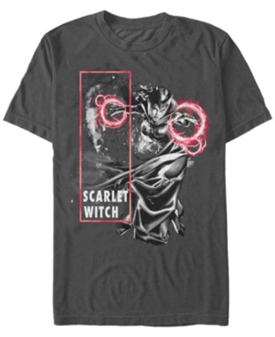 Marvel Men's Comic Collection The Scarlet Witch Blast Short Sleeve T-shirt In Charcoal