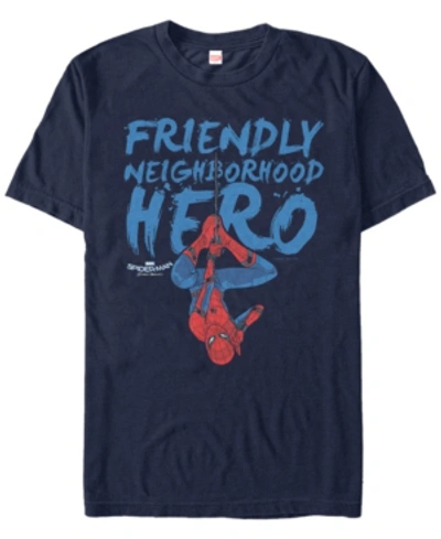 Marvel Men's Spider-man Homecoming Friendly Neighborhood Hero Short Sleeve T-shirt In Navy