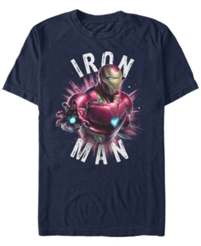 Marvel Men's Avengers Iron-man Star Burst Short Sleeve T-shirt In Navy