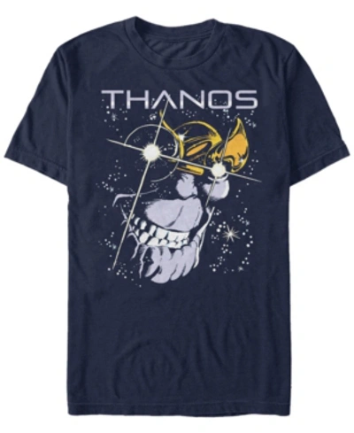 Marvel Men's Comic Collection Thanos Grin In Stars Short Sleeve T-shirt In Navy