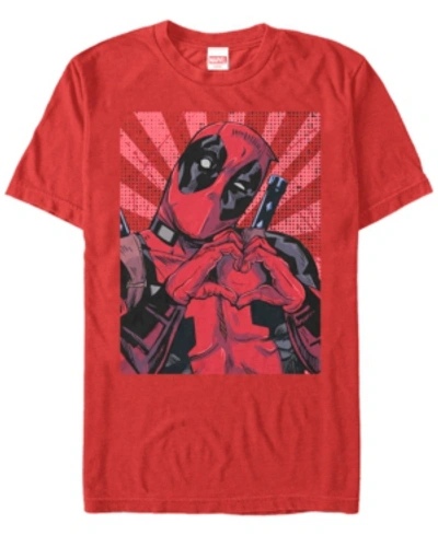 Marvel Men's Deadpool Close To The Heart Short Sleeve T-shirt In Red