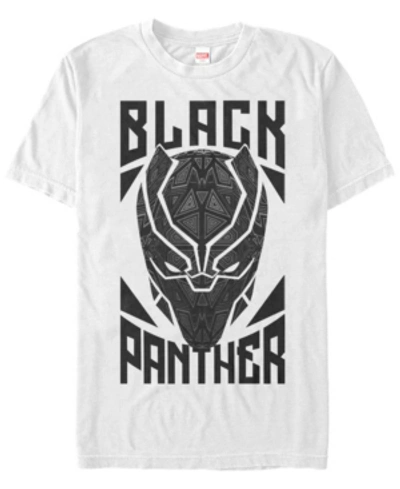 Marvel Men's Black Panther Geometric Mask, Short Sleeve T-shirt In White