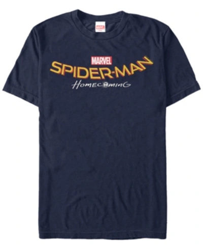 Marvel Men's Spider-man Homecoming Logo Short Sleeve T-shirt In Navy