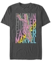 Marvel Men's Captain  Pop Art Captains Words Short Sleeve T-shirt In Charcoal