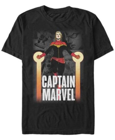 Marvel Men's Comic Collection Captain  Short Sleeve T-shirt In Black