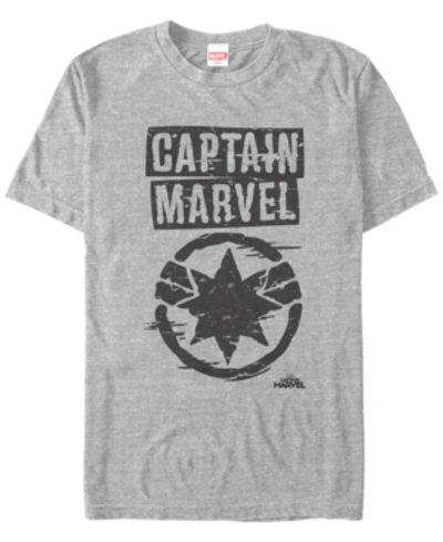 Marvel Men's Captain  Painted Distressed Logo Short Sleeve T-shirt In Athletic H