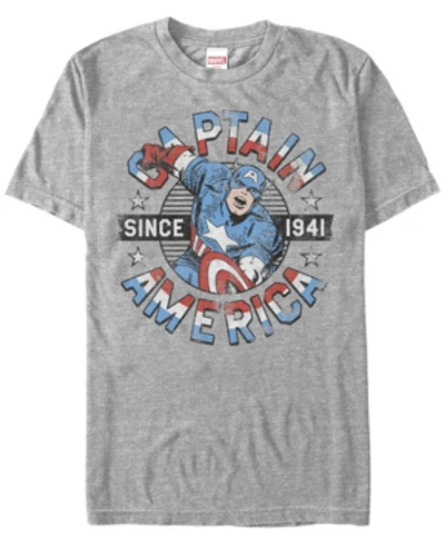 Marvel Men's Comic Collection Captain America Since 1941 Short Sleeve T-shirt In Athletic H