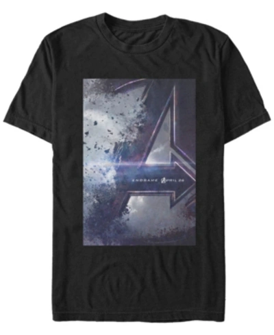 Marvel Men's Avengers Endgame Distorted Movie Poster Short Sleeve T-shirt In Black