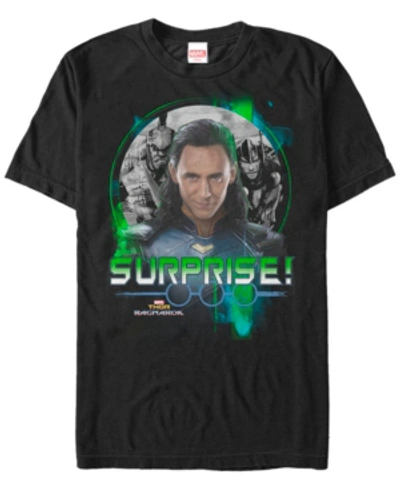 Marvel Men's Ragnarok Loki Surprise Short Sleeve T-shirt In Black