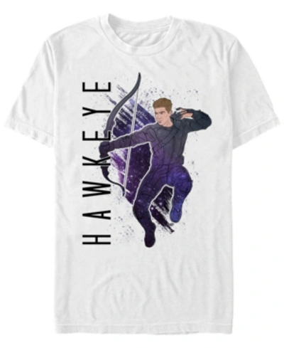 Marvel Men's Avengers Galaxy Painted Hawkeye Short Sleeve T-shirt In White