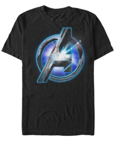 Marvel Men's Avengers Glowing Avengers Logo Short Sleeve T-shirt In Black