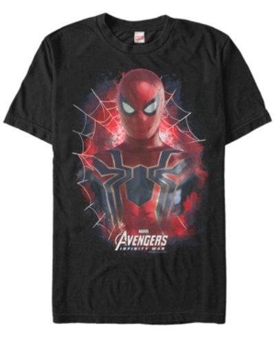 Marvel Men's Avengers Infinity War Painted Spider-man Short Sleeve T-shirt In Black