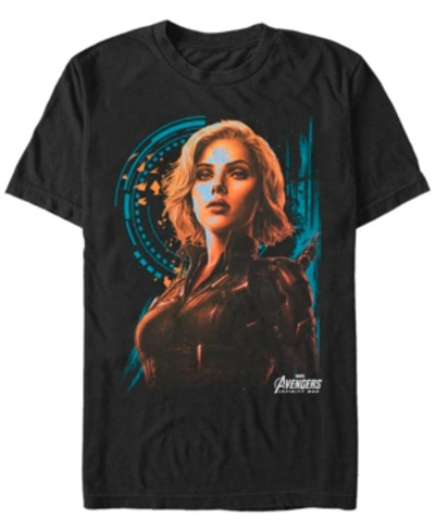 Marvel Men's Avengers Infinity War Painted Agent Widow Short Sleeve T-shirt In Black