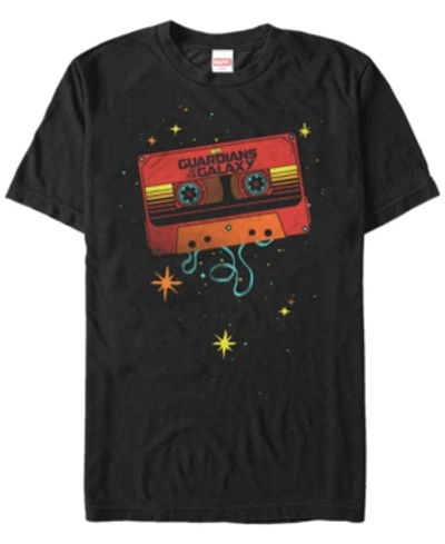 Marvel Men's Guardians Of The Galaxy Star Lords Cassette Tape Short Sleeve T-shirt In Black