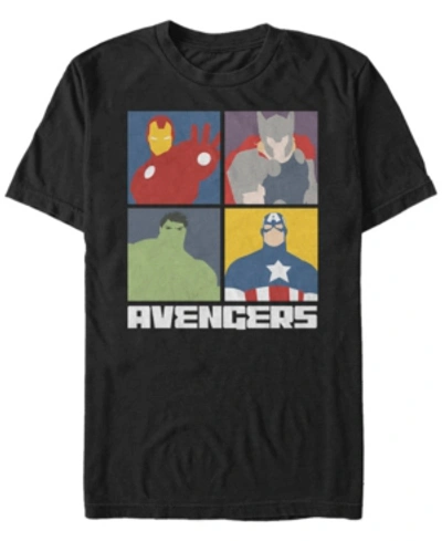 Marvel Men's Avengers Vintage Pop Art Block Party Short Sleeve T-shirt In Black