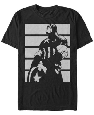 Marvel Men's Captain America Contrast Portrait Short Sleeve T-shirt In Black