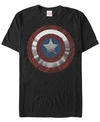 Marvel Men's Comic Collection Captain America Comic Style Shield Short Sleeve T-shirt In Black