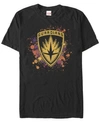 Marvel Men's Guardians Of The Galaxy Splatter Spider Shield Short Sleeve T-shirt In Black