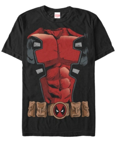 Marvel Men's Deadpool Chest Costume Short Sleeve T-shirt In Black