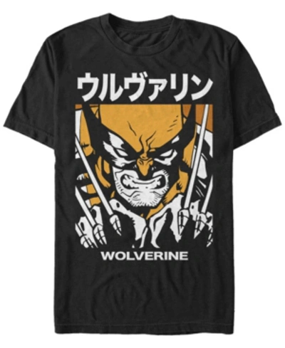 Marvel Men's X-men Wolverine Kanji Comic Poster, Short Sleeve T-shirt In Black