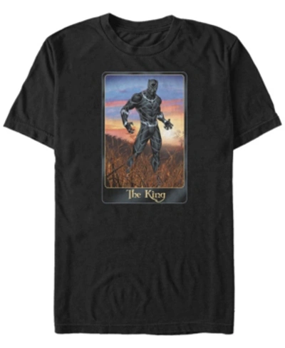 Marvel Men's Avengers The King Playing Card Short Sleeve T-shirt In Black