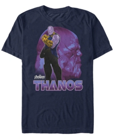 Marvel Men's Avengers Infinity War Thanos Strong Pose Short Sleeve T-shirt In Navy