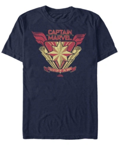 Marvel Men's Captain  Protector Chest Logo Short Sleeve T-shirt In Navy