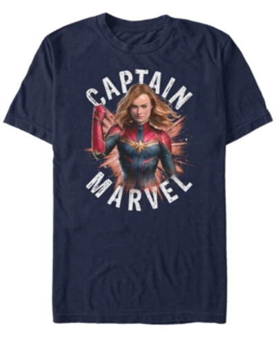 Marvel Men's Captain  Strong Stance Short Sleeve T-shirt In Navy