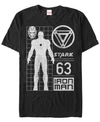 MARVEL MARVEL MEN'S COMIC COLLECTION CLASSIC IRON MAN SCHEMATIC SHORT SLEEVE T-SHIRT
